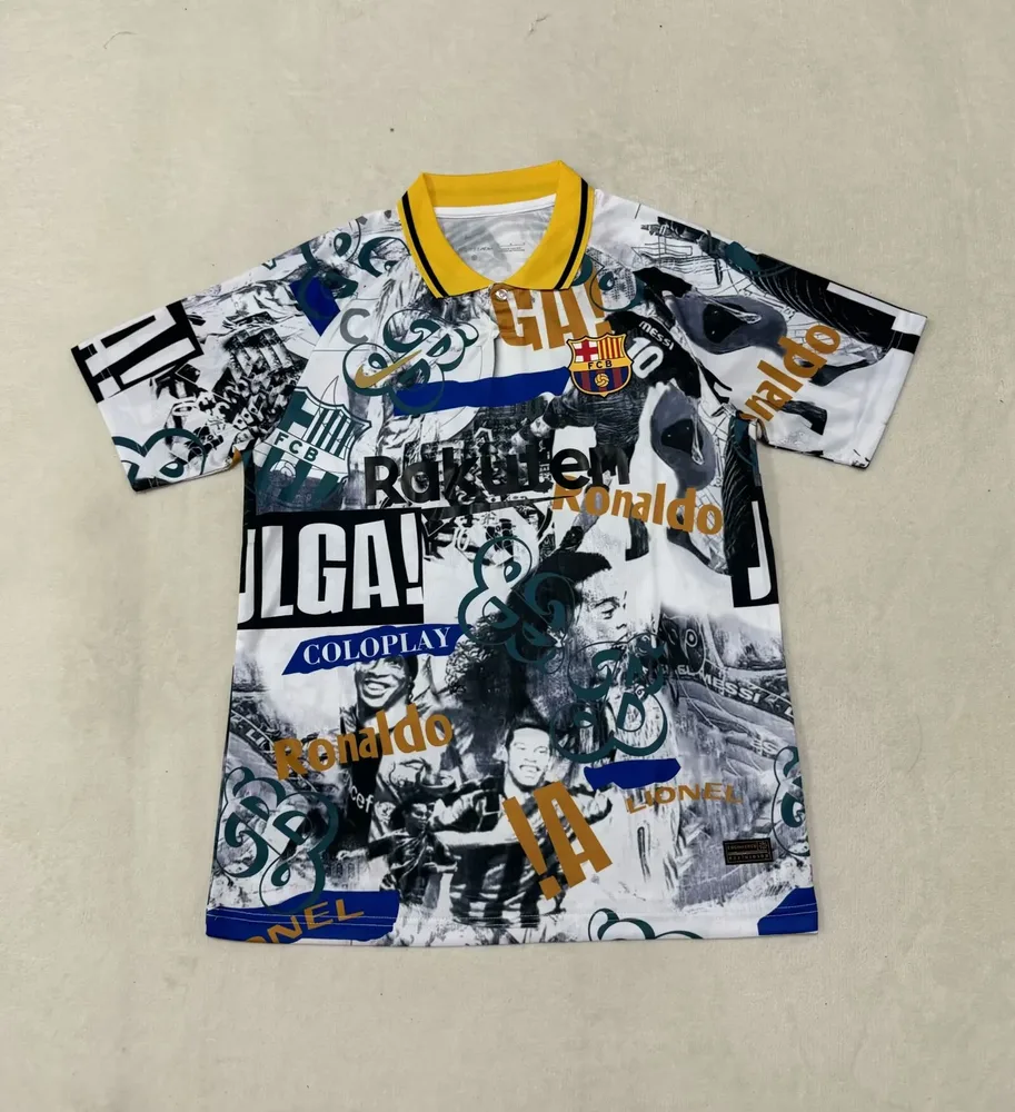 2025/2026 Barcelona Ronaldinho Versión Co-marca Camiseta de Fútbol Calidad Tailandesa