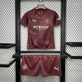 Camiseta de Fútbol Tercera Visitante Manchester City 2024/2025 Calidad Tailandesa Talla Infantil