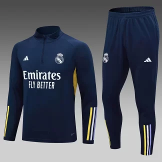 2023/2024 Real Jersey de Entrenamiento Semi-Cerrado Azul Set Calidad Tailandesa