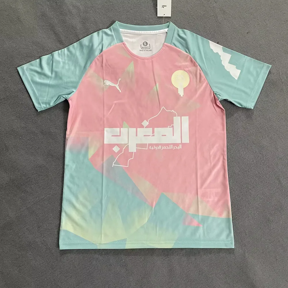 2025/2026 Marruecos Selección Nacional Edición Especial Rosa y Verde Camiseta de Fútbol Calidad Thai