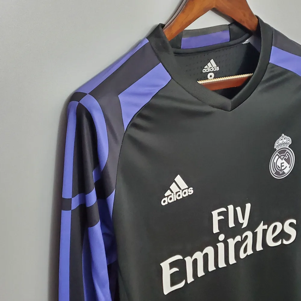 Camiseta Tercera Equipación Visitante Real Madrid Manga Larga Retro 2016/2017