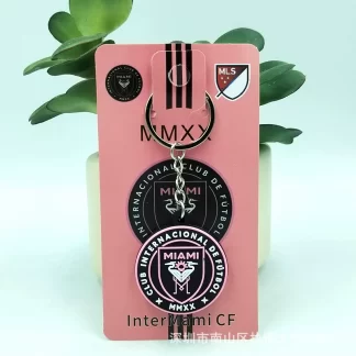 Llavero de fútbol de PVC para aficionados del Inter Miami CF