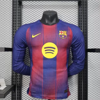 2025/2026 Manga Larga Barcelona Local Camiseta Fútbol Calidad Thai