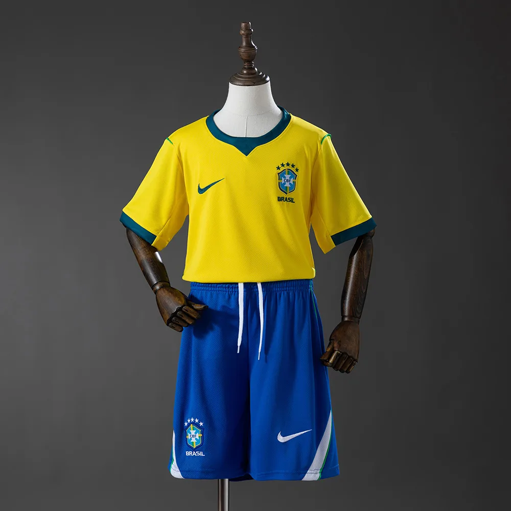 2026 Brasil Local Camiseta de Fútbol AAA Grado Fan Talla Infantil