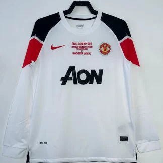 2010/2011 Retro Manga Larga Manchester United Equipación Visitante Camiseta de Fútbol Calidad Tailandesa (versión Champions League)