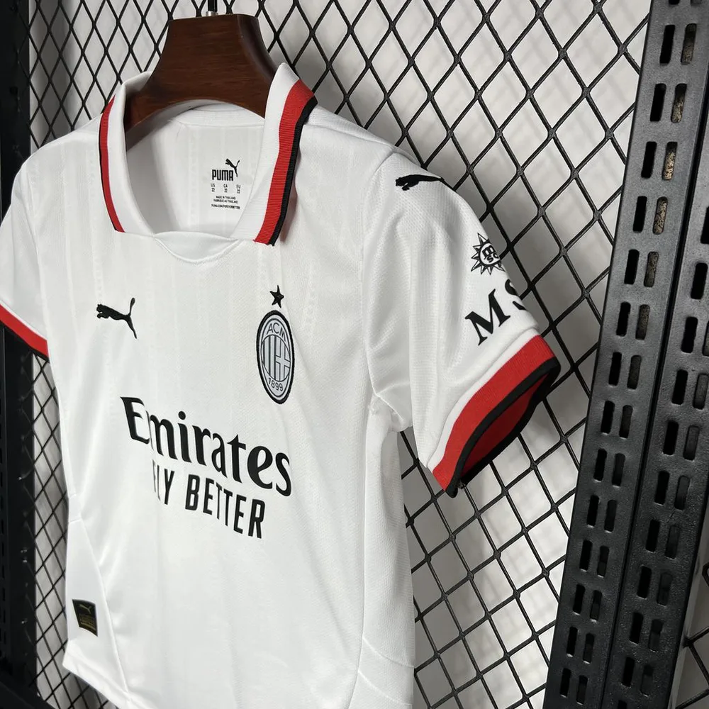 Camiseta de Fútbol 2024/2025 AC Milan Visitante Calidad Tailandesa Talla Infantil
