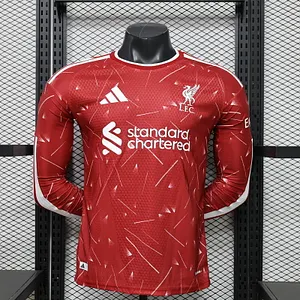 2026/2027 Manga Larga Versión Jugador Liverpool Local Camiseta de Fútbol 1:1 Calidad Tailandesa