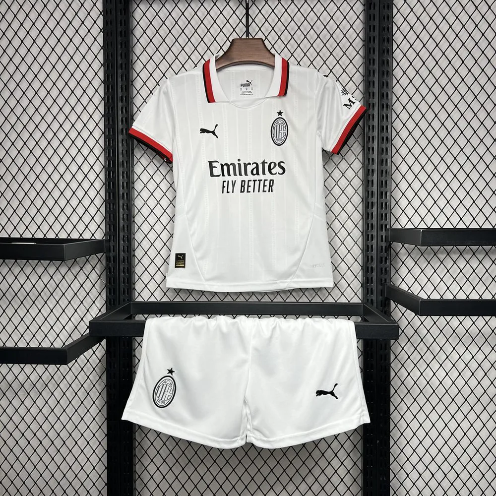 Camiseta de Fútbol 2024/2025 AC Milan Visitante Calidad Tailandesa Talla Infantil