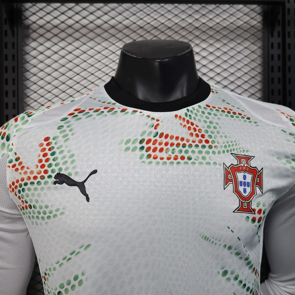 Camiseta de Fútbol Visitante de Portugal de Manga Larga Versión Jugador 2025 AAA calidad aficionado