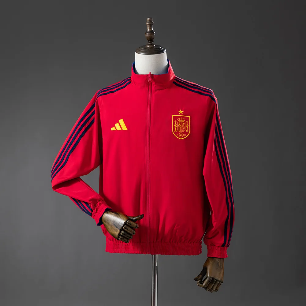 Cortavientos Chaqueta Reversible España 2026 -Rojo y Azul S-3XL AAA calidad fan