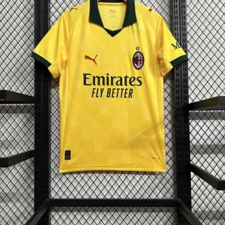 Camiseta de fútbol segunda equipación amarilla del AC Milan 2025/2026 calidad tailandesa