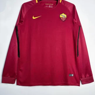 2017-2018 Retro Manga Larga Roma Equipación Local Camiseta de Fútbol Calidad Tailandesa