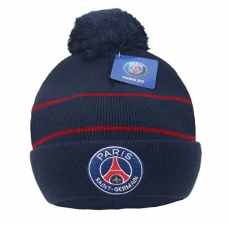 Gorro de punto de invierno con pompón de aficionado del PSG