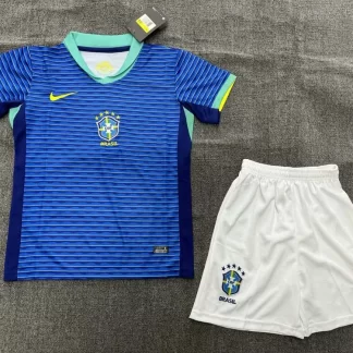 2024 Camiseta de Fútbol Visitante Brasil Calidad Tailandesa Talla Infantil