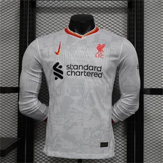 2024/2025 Camiseta de Fútbol Tercera Suplente Manga Larga Versión Jugador Liverpool Calidad Tailandesa