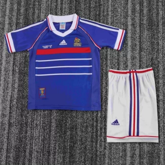 Camiseta de Fútbol Local Retro Francia 1998 Calidad Tailandesa 1:1 Talla Infantil