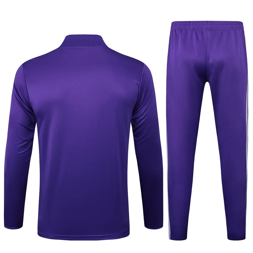 Chándal de entrenamiento con media cremallera Edición Retro morado de Real Madrid 2025/2026 Camiseta de fútbol Calidad Thai Set