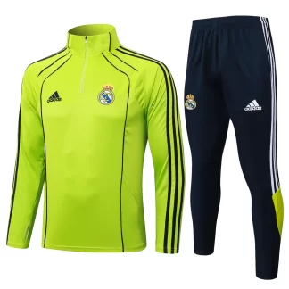 Chándal de entrenamiento con media cremallera Versión Retro verde hierba de Real Madrid 2025/2026 Camiseta de fútbol Calidad Thai Set