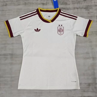Camiseta de fútbol de la Selección de España 2026 Visitante Doble Estrella para Mujer 1:1 Calidad Tailandesa