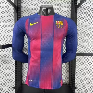 Camiseta Local del Barcelona Sin Anuncios Manga Larga Versión Jugador 2025/2026 Calidad Tailandesa