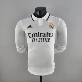 2022/2023 Manga Larga Versión Jugador Real Madrid Local Calidad Tailandesa