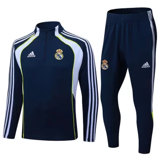 Conjunto de entrenamiento retro azul real de tiro medio Real Madrid 2025-2026 Calidad Thai