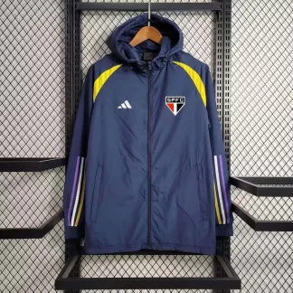 Chaqueta cortavientos del São Paulo 2023 azul marino Camiseta de fútbol Calidad Tailandesa