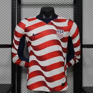 Camiseta de Fútbol de Manga Larga Versión Jugador 2026 de Estados Unidos Local AAA calidad para aficionados