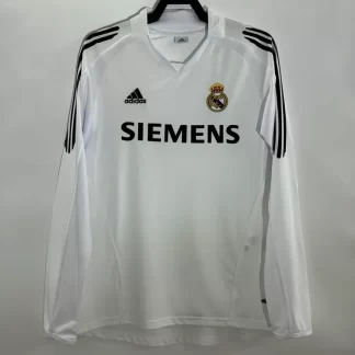 2005/2006 Retro Manga Larga Real Madrid Local Camiseta de Fútbol Calidad Tailandesa