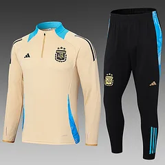 2024-2025 Conjunto de Entrenamiento Semi-Pull Caqui Argentina Jersey