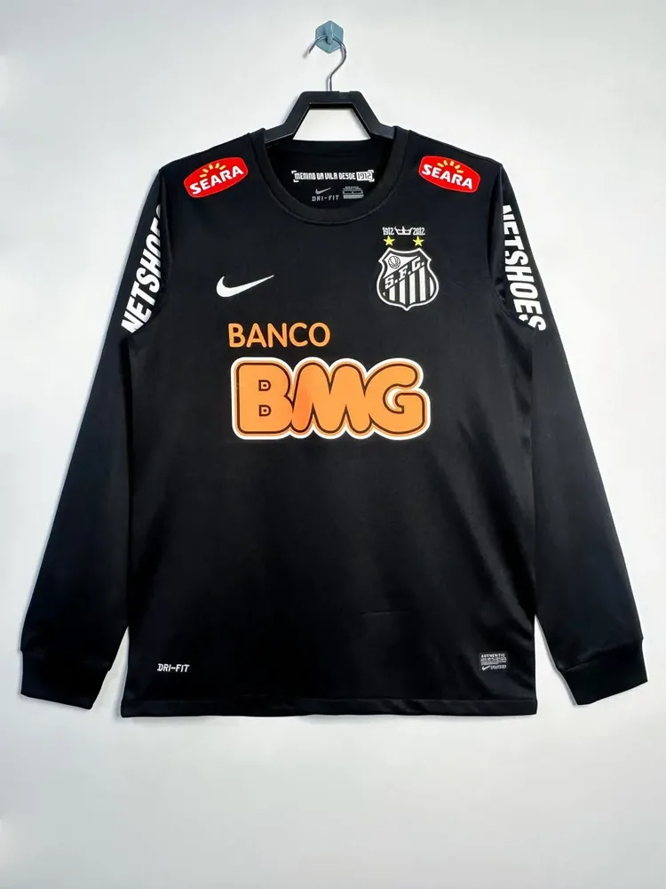 2012/2013 Camiseta de Fútbol Retro Visitante Santos de Manga Larga 1:1 Calidad Tailandesa