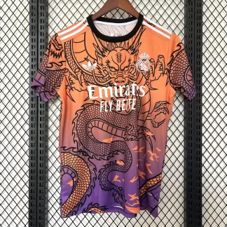 2025/2026 Real Madrid Dragón Naranja Edición Especial Camiseta de Fútbol Calidad Tailandesa