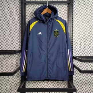 Camiseta de fútbol cortavientos azul marino de España 2023 AAA calidad fan
