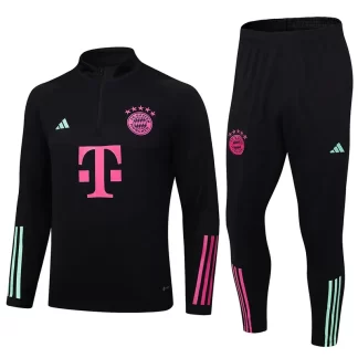 2023/2024 Bayern Half-Pull Chándal de Entrenamiento Negro Conjunto de Camiseta Calidad Tailandesa