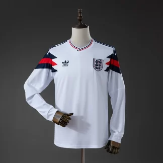 Camiseta Retro 1990 England Home Manga Larga