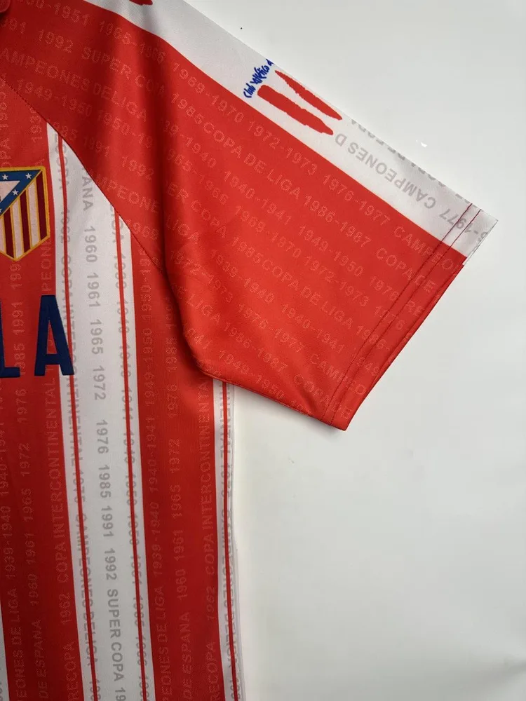 1995/1996 Retro Atletico Madrid Camiseta de Local Fútbol Calidad Tailandesa
