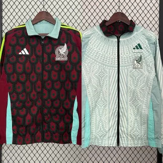 Camiseta Cortavientos Reversible (Rojo-Verde) de México 2024 Calidad Tailandesa