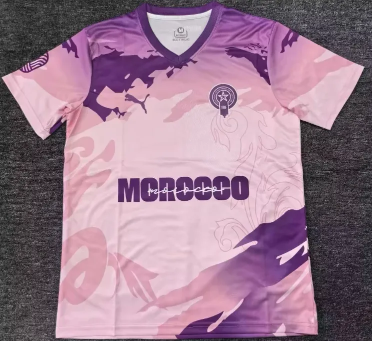 2025/2026 Marruecos Nacional Chándal Rosa y Morado Camiseta Fútbol Calidad Thai