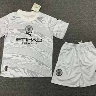 Camiseta de Fútbol Edición Especial Gris Manchester City 2023/2024 Calidad Tailandesa Talla Infantil