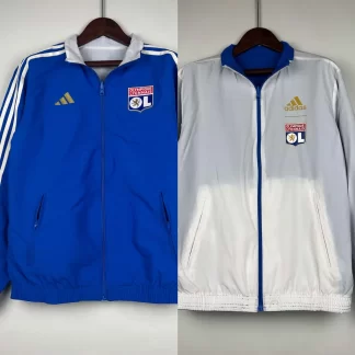 2023/2024 Lyonnais Cortavientos Reversible (Azul-Blanco) Camiseta de Fútbol Calidad Tailandesa