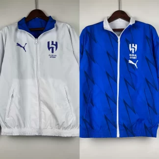 Chaqueta cortavientos reversible del Al-Nassr 2023/2024 (blanca-azul) Camiseta de fútbol Calidad Tailandesa