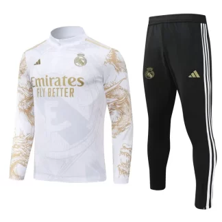 Chándal de Entrenamiento de Media Cremallera de Real Madrid 2024/2025 Edición Especial Estampado Blanco Real Calidad Tailandesa