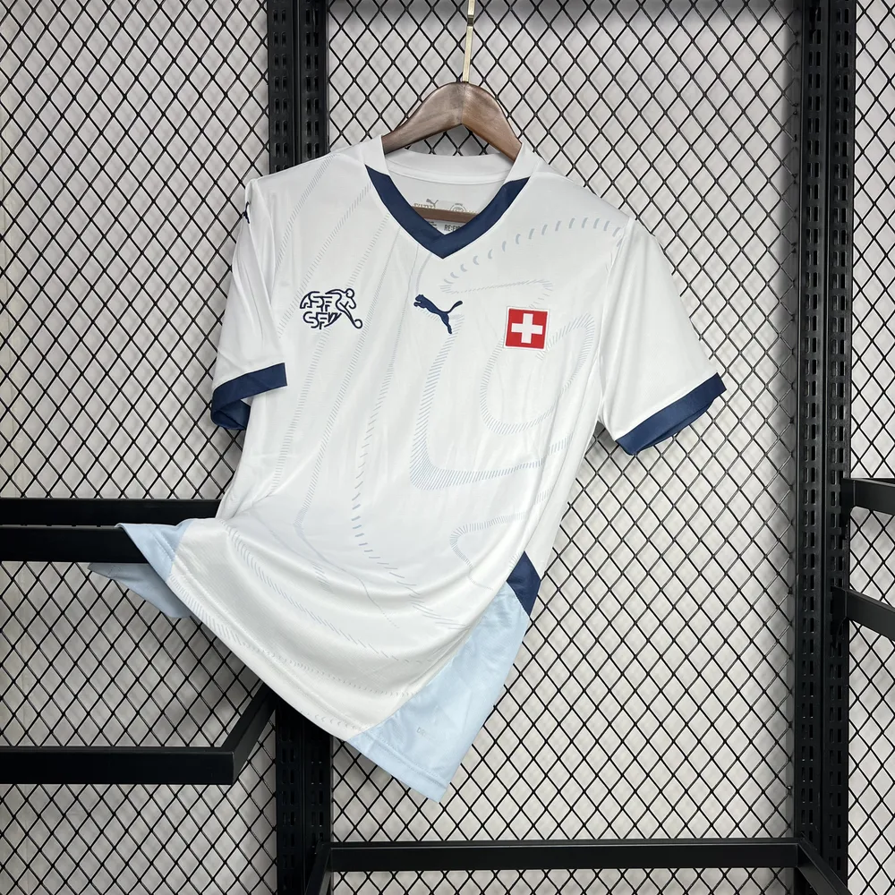 Camiseta de Fútbol Visitante de Suiza 2024-2025 Calidad Tailandesa