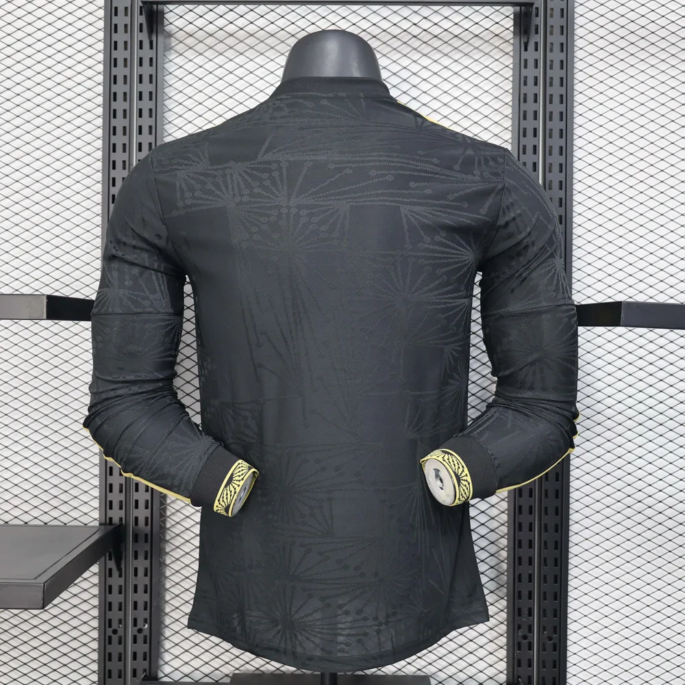 Camiseta de Fútbol Negra Edición Especial Nacional de México de Manga Larga Versión Jugador 2025 AAA calidad aficionado