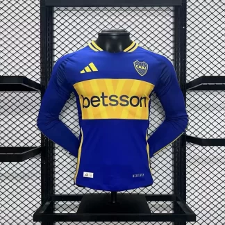2024/2025 Camiseta de Fútbol Local Manga Larga Versión Jugador Boca Juniors Calidad Tailandesa