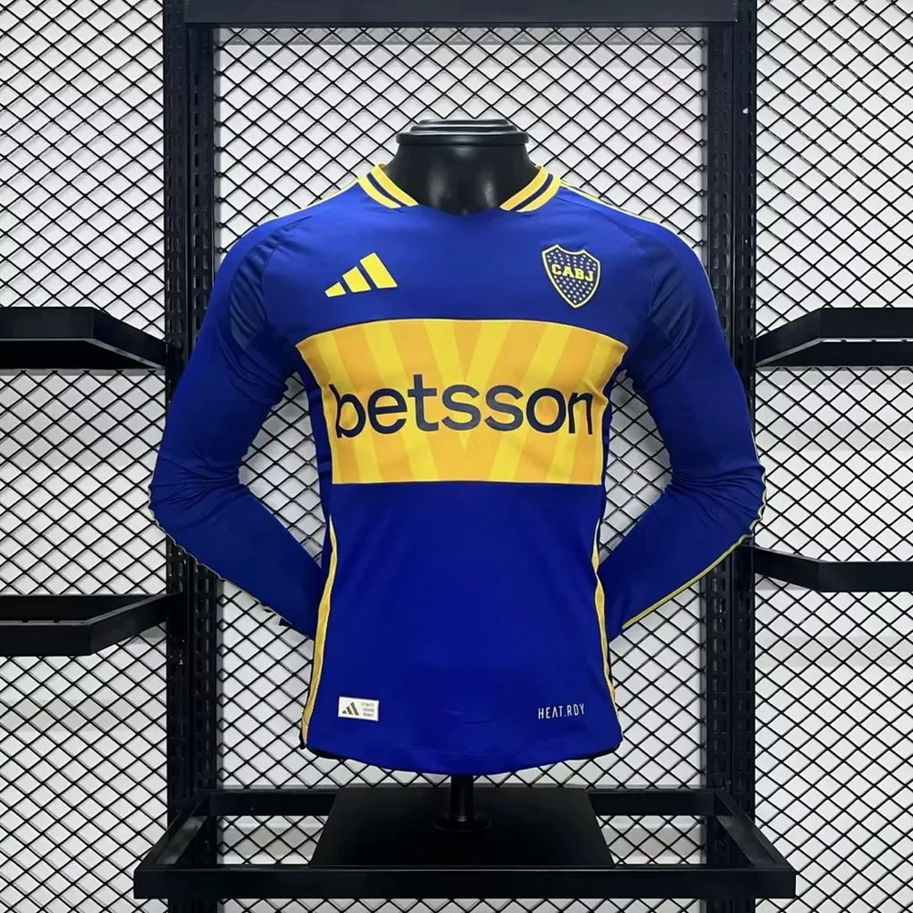 2024/2025 Camiseta de Fútbol Local Manga Larga Versión Jugador Boca Juniors Calidad Tailandesa