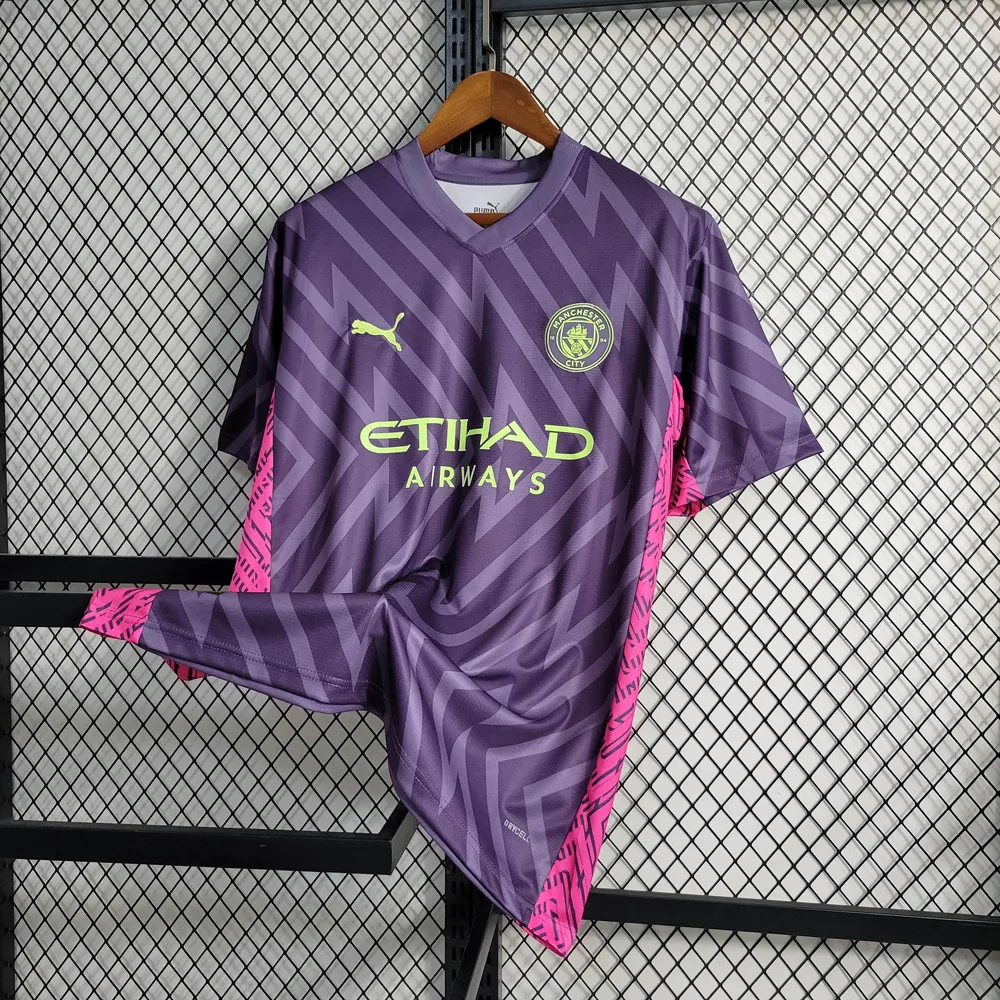 Camiseta de Fútbol Morada del Portero Manchester City 2023/2024 Calidad Tailandesa