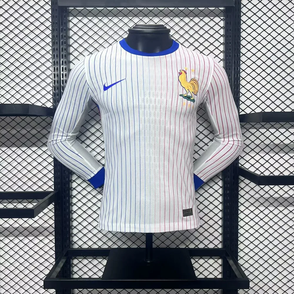 Camiseta Visitante de Francia Versión Jugador Manga Larga 2024-2025 Calidad Tailandesa