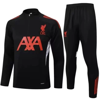 Chándal de Entrenamiento Media Cremallera Liverpool 2025-2026 Negro Camiseta Calidad Tailandesa Set
