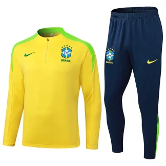 2025/2026 Conjunto de Entrenamiento Semi-Pull Amarillo Brasil Camiseta